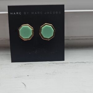Marc Jacobs Fluoro Mint Hexagon Stud Earrings